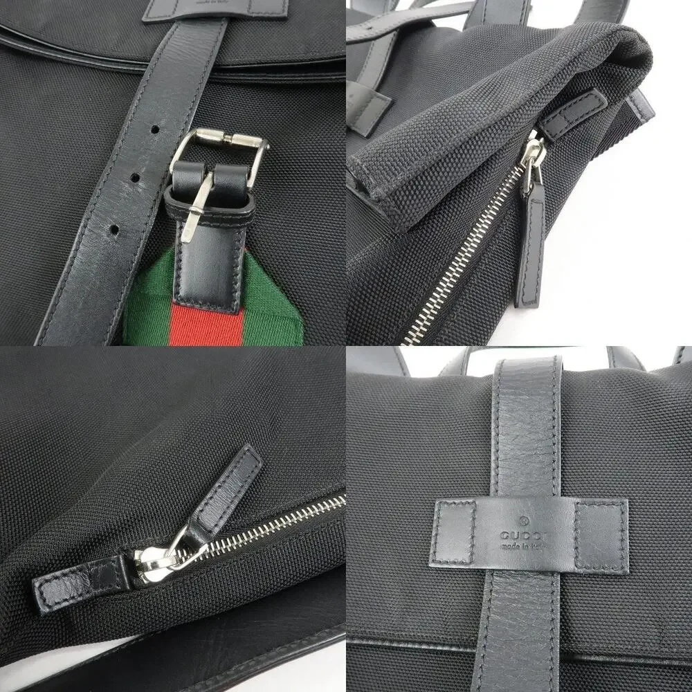 Gucci Sherry Canvas Backpack Black